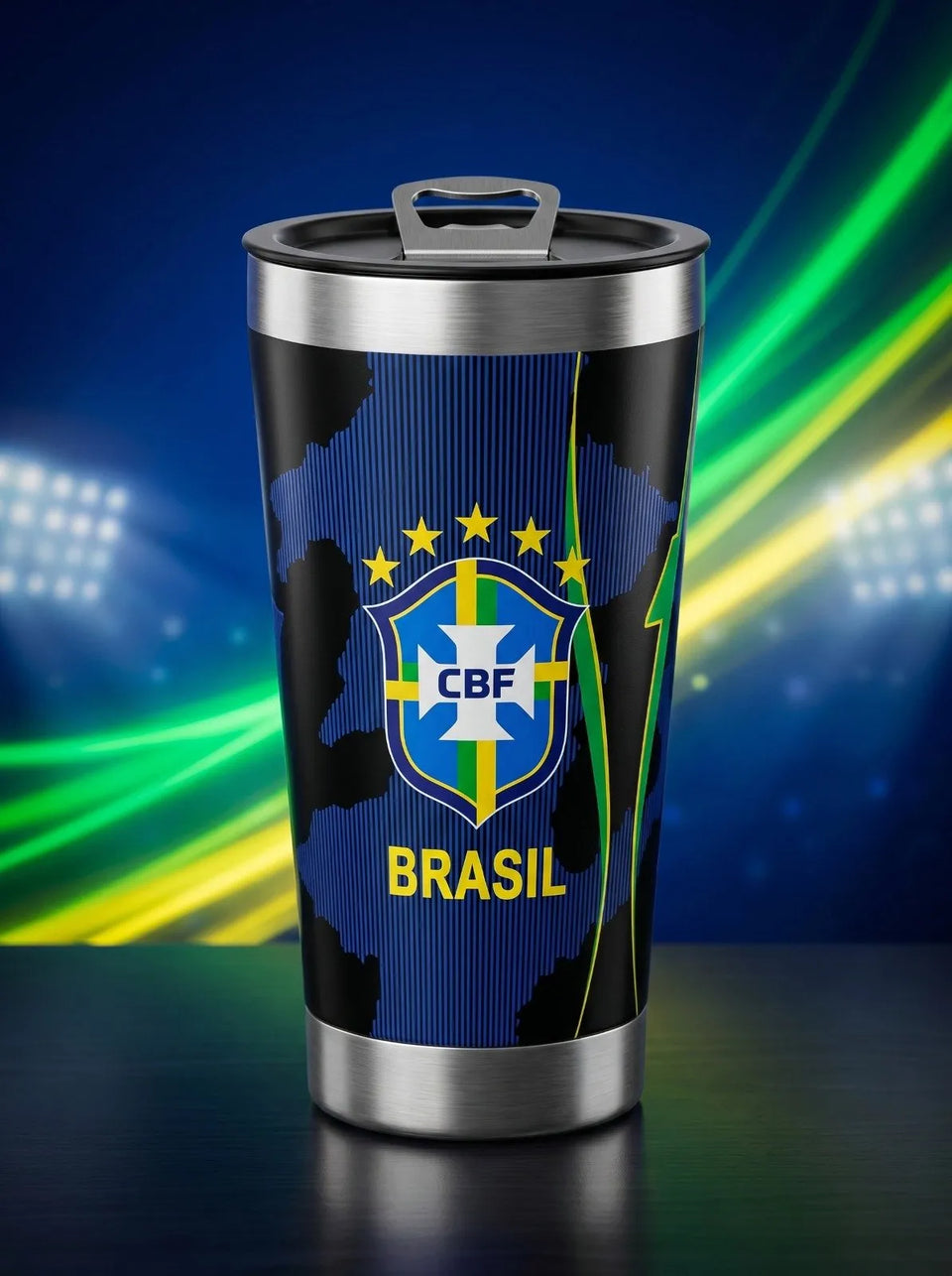 COPO TÉRMICO EM ALTO RELEVO UNIFORME DA SELEÇÃO BRASILEIRA (AZUL)