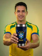 COPO TÉRMICO EM ALTO RELEVO UNIFORME DA SELEÇÃO BRASILEIRA (AZUL)