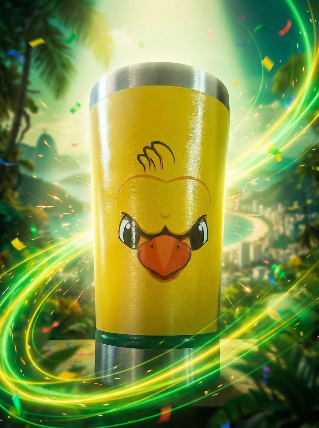 COPO TÉRMICO EM ALTO RELEVO UNIFORME DA SELEÇÃO BRASILEIRA (CANARINHO)