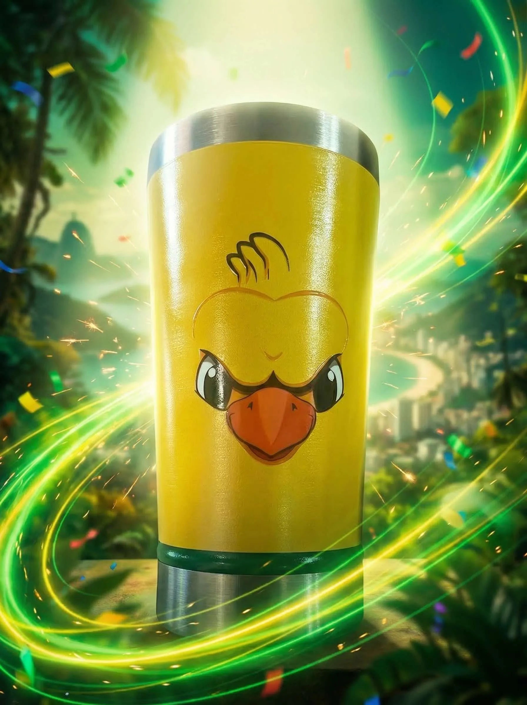 COPO TÉRMICO EM ALTO RELEVO UNIFORME DA SELEÇÃO BRASILEIRA (CANARINHO)